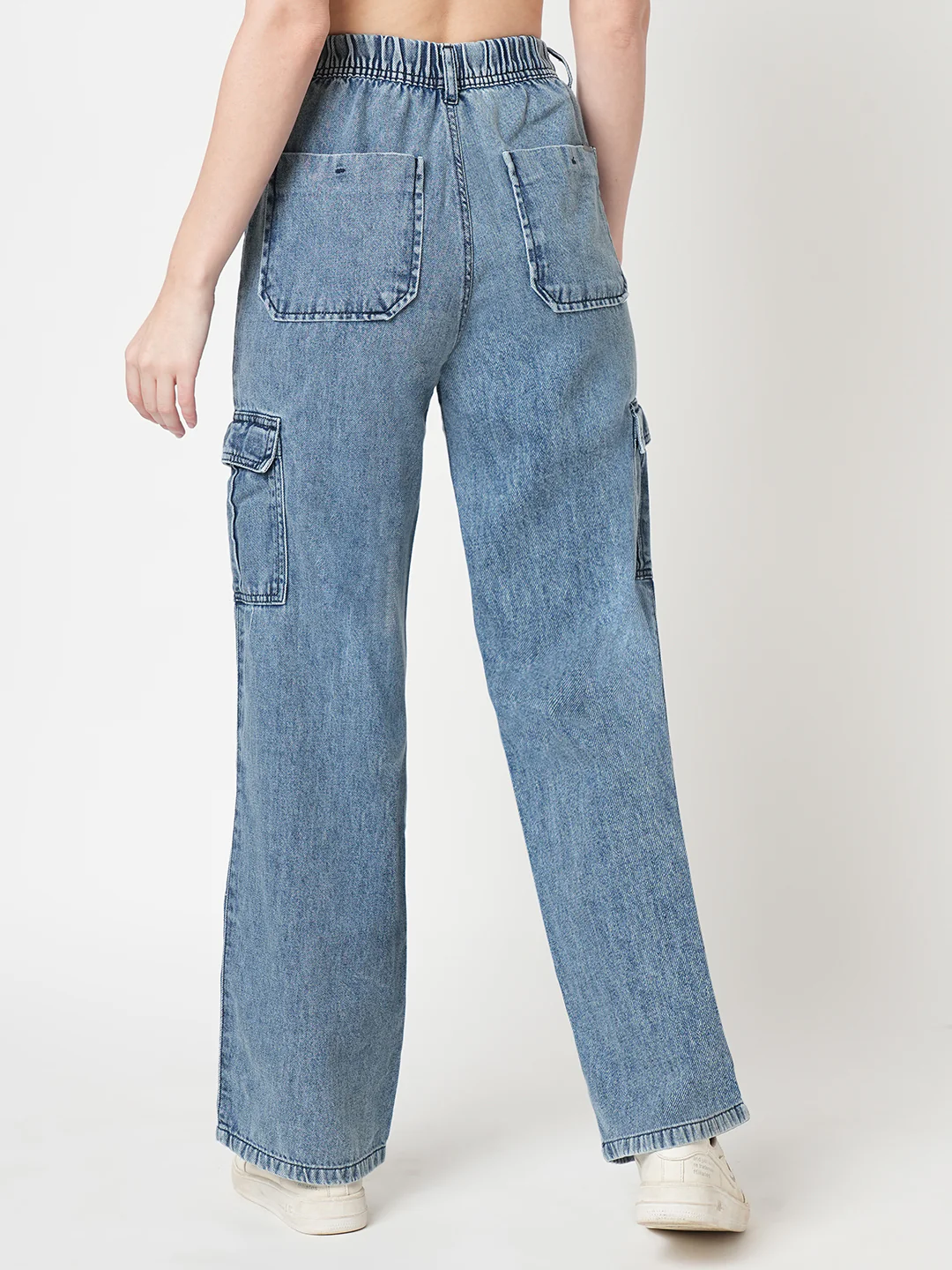 Women Blue Mid-Rise Cargo - Image 3