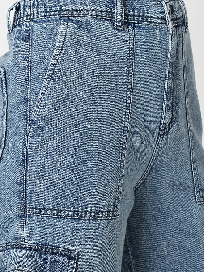 Women Blue Mid-Rise Cargo - Image 6