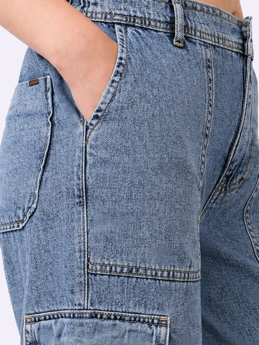 Women Blue Mid-Rise Cargo - Image 5