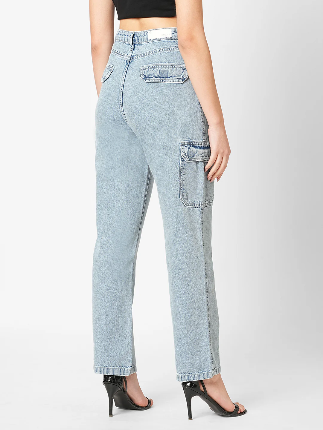 Women Blue Mid-Rise Cargo - Image 4