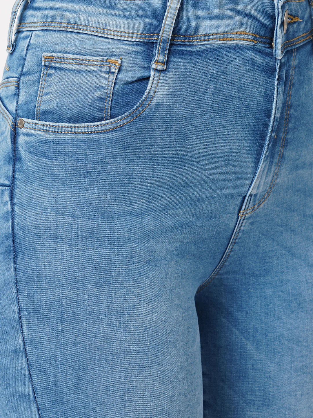 Women Blue Mid-Rise Push Up Super Skinny Jeans - Image 5