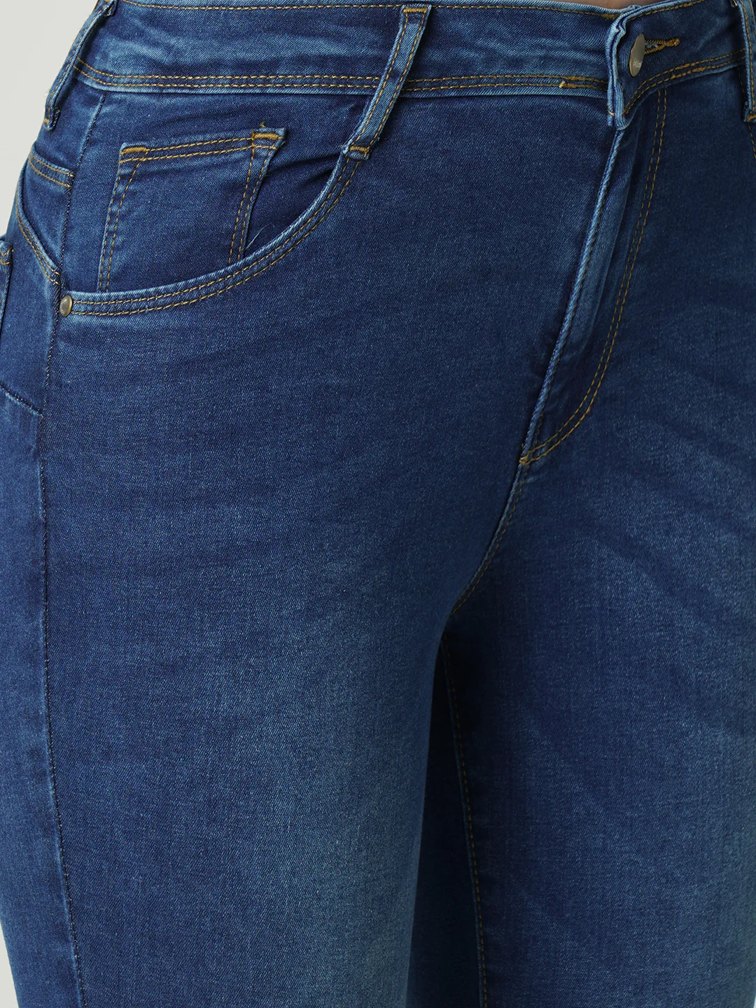 Women Blue Mid-Rise Push Up Super Skinny Jeans - Image 4