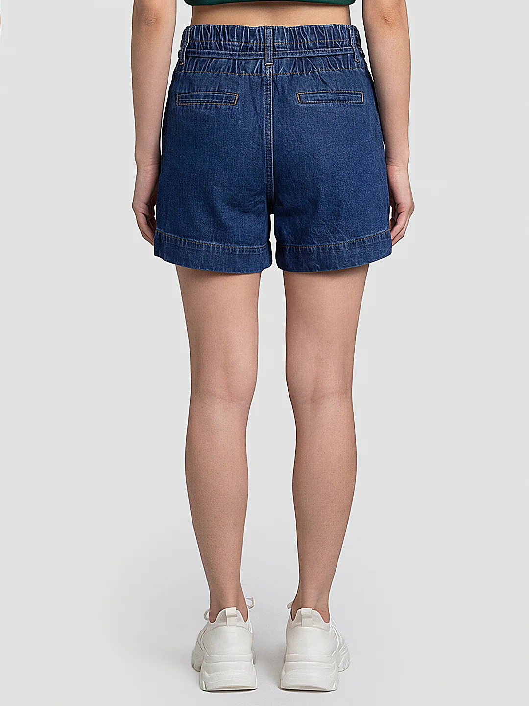 Women Blue Mid-Rise Shorts - Image 3