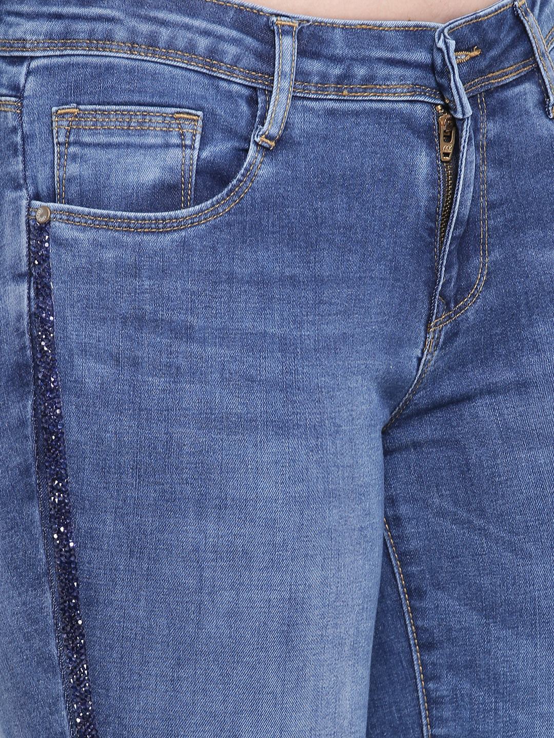 Women Blue Mid-Rise Skinny Crop Jeans - Image 5