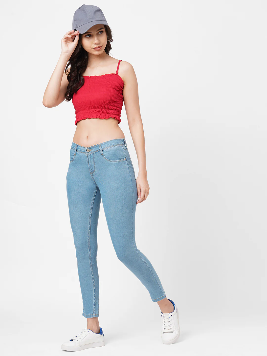 Women Blue Mid-Rise Skinny Jeans - Image 4