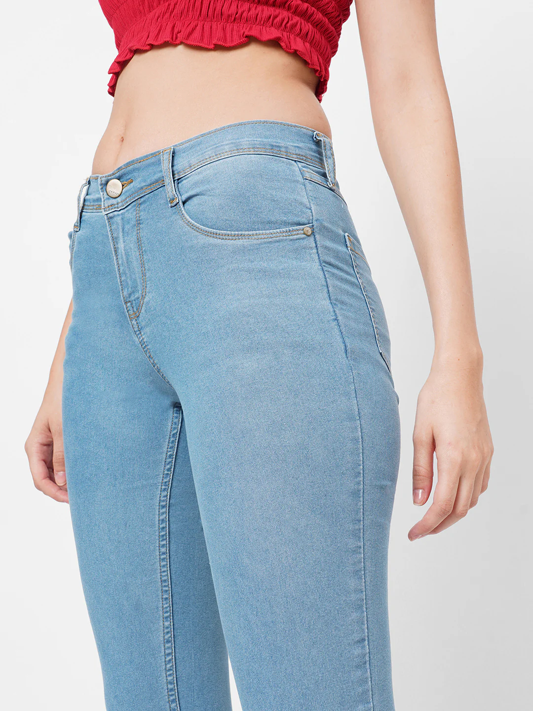 Women Blue Mid-Rise Skinny Jeans - Image 5