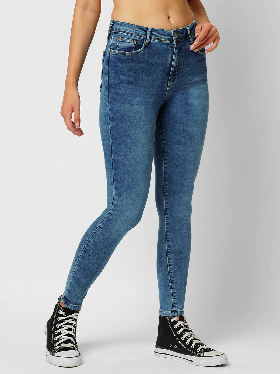 Women Blue Mid-Rise Skinny Jeans - Image 6