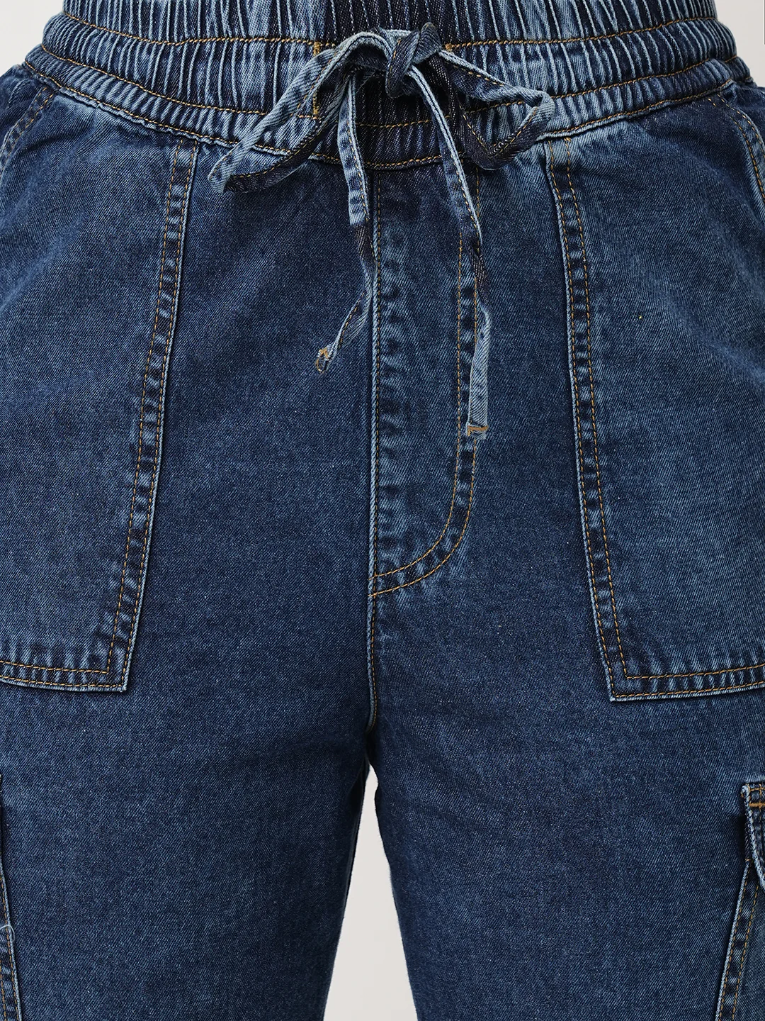 Women Blue Mid-Rise Skinny Joggers - Image 5