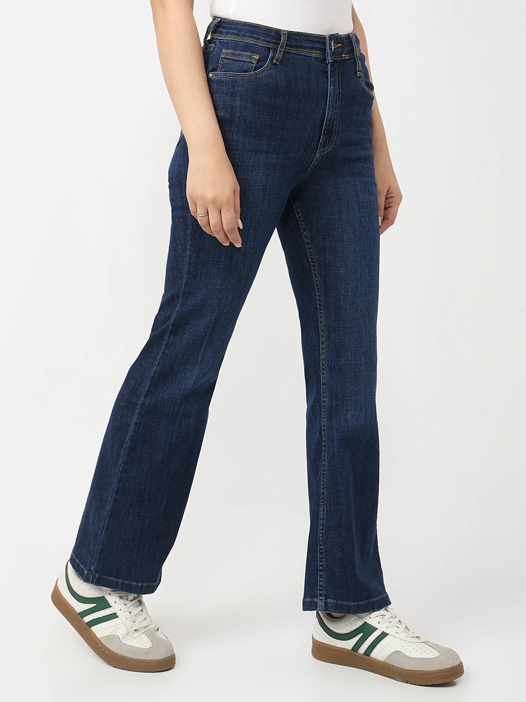Women Blue Mini Flare Jeans - Image 5