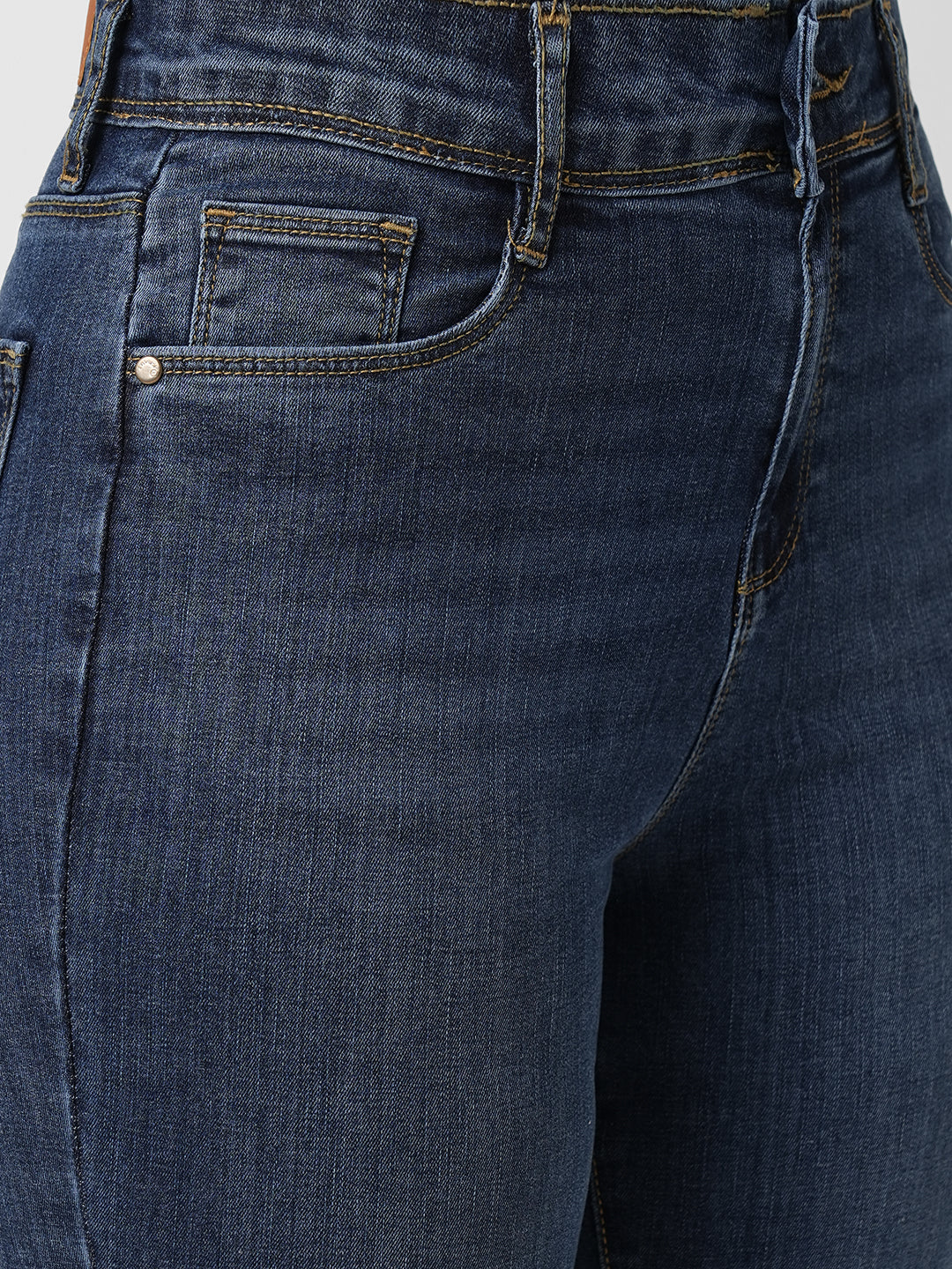 Women Blue Mini Flare Jeans - Image 5