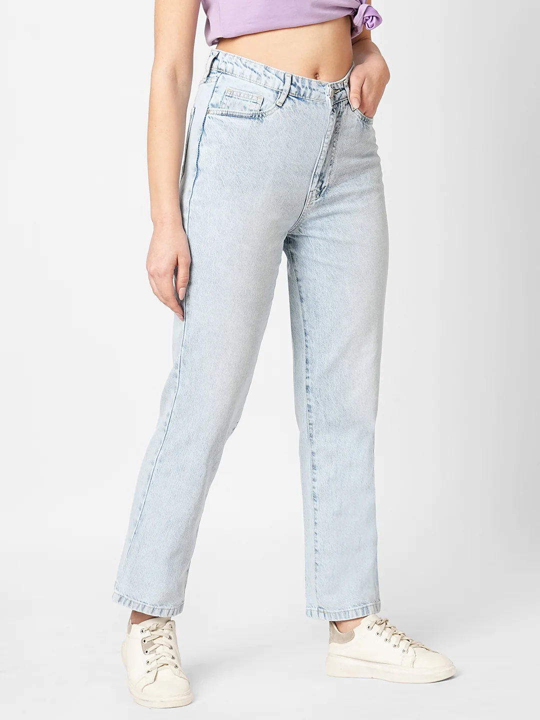 Women Blue Relax Straight Fit Jeans - Image 6