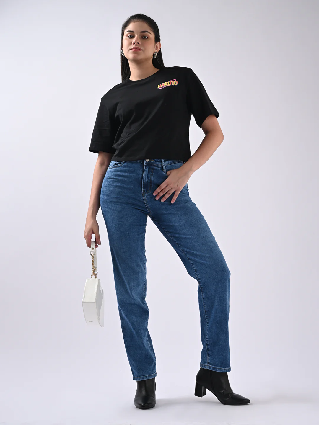 Women Blue Relax Straight Jeans