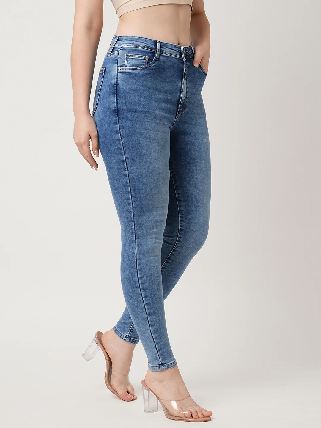 Women Blue Sky High-Rise Skinny Jeans - Image 5