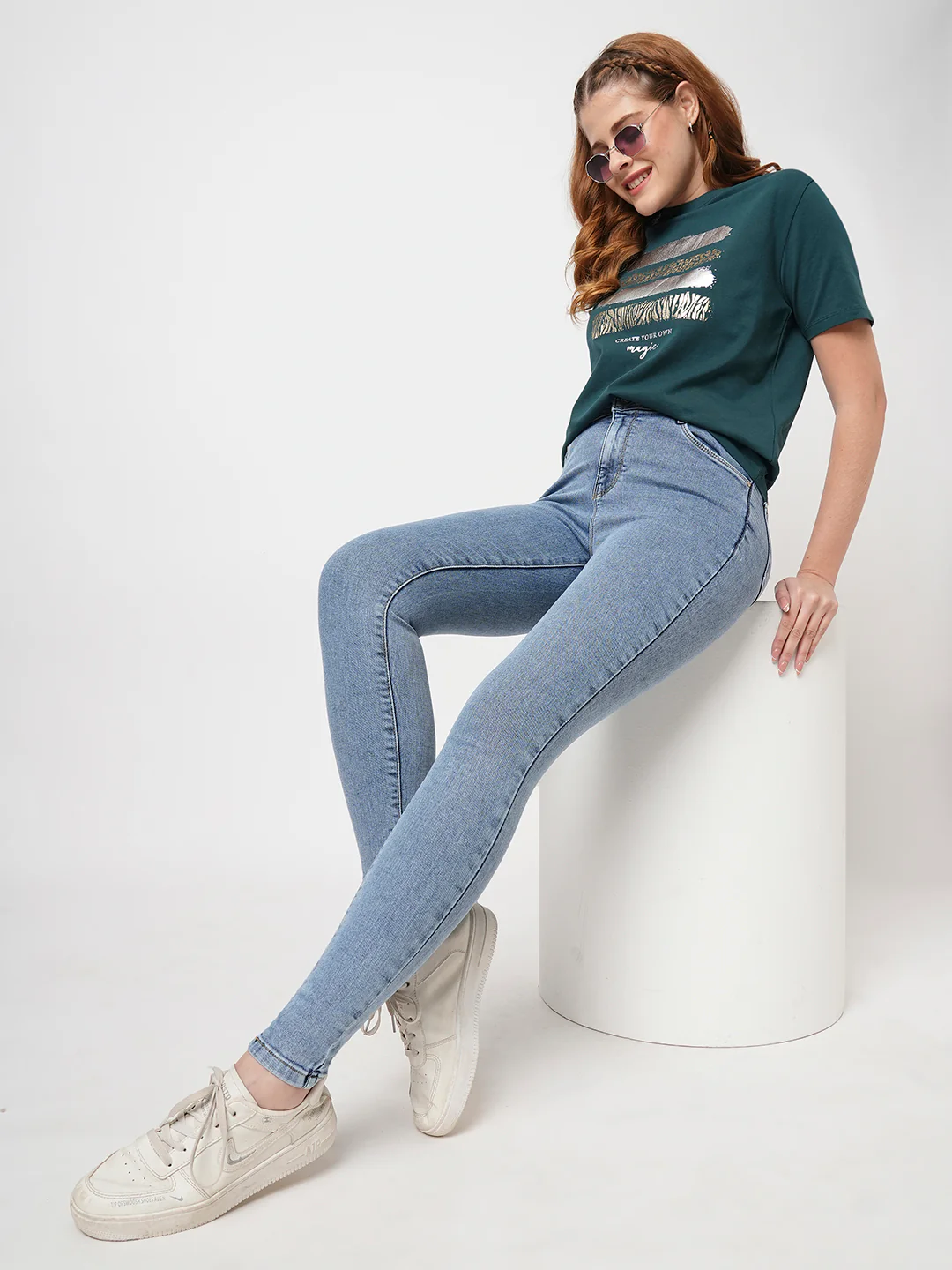 Women Blue Sky High Skinny Jeans