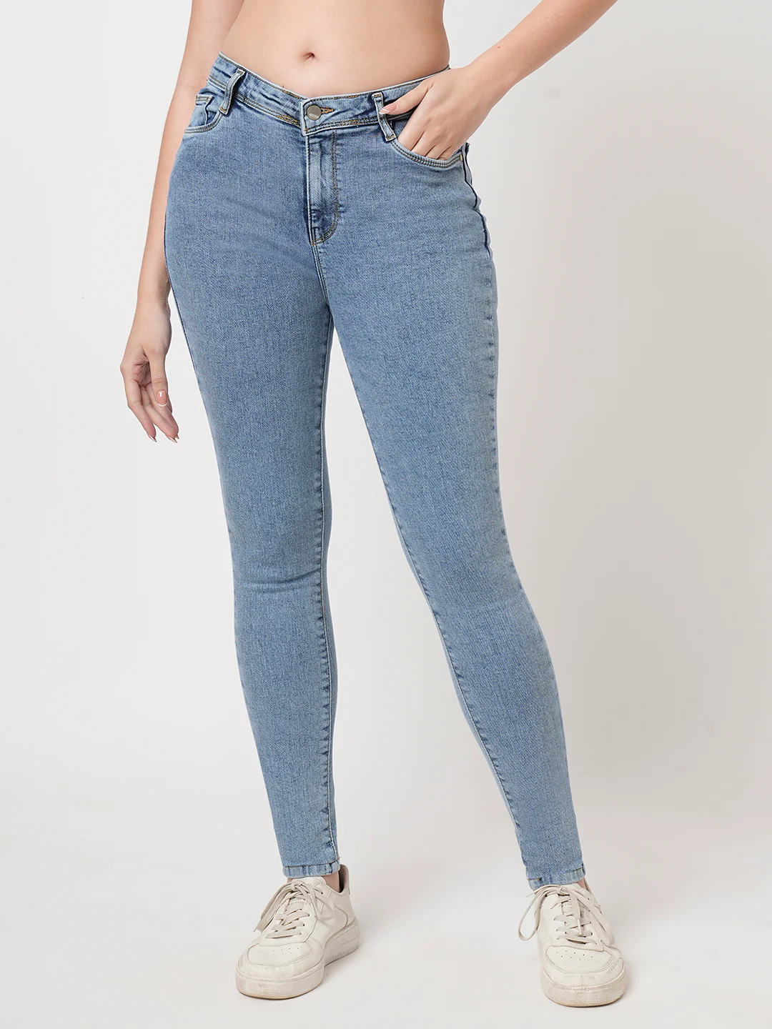Women Blue Sky High Skinny Jeans - Image 2
