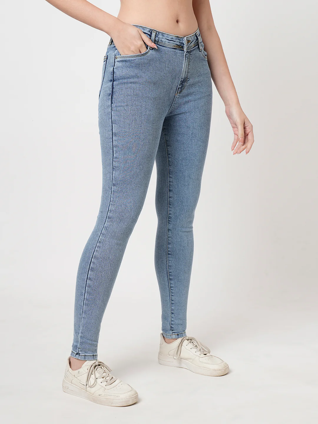 Women Blue Sky High Skinny Jeans - Image 6