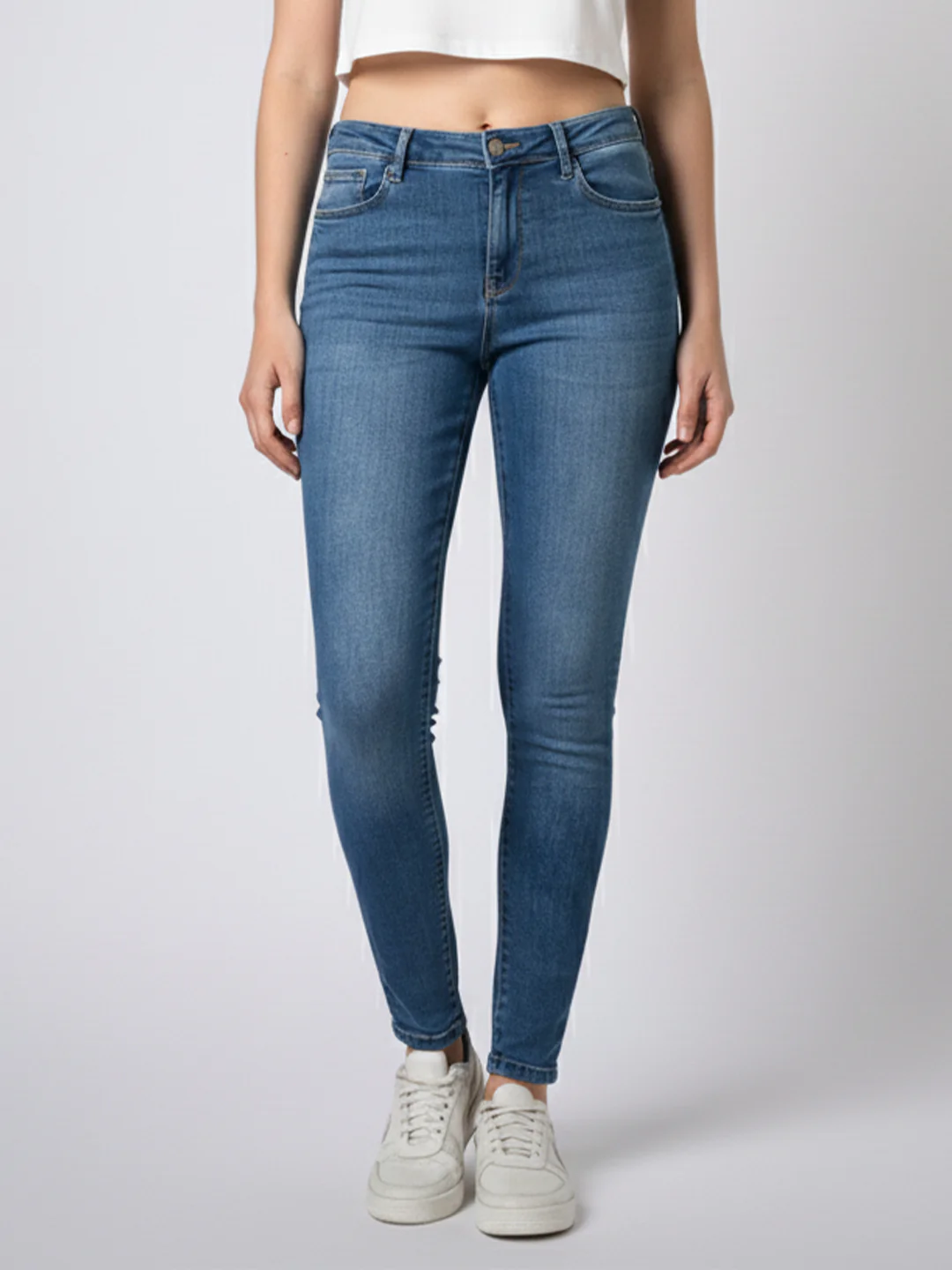 Women Blue Sky High Skinny Jeans - Image 2