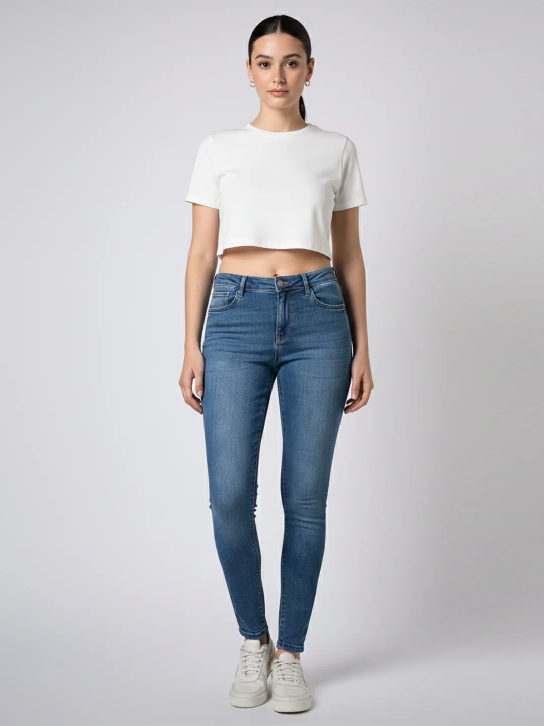 Women Blue Sky High Skinny Jeans - Image 4