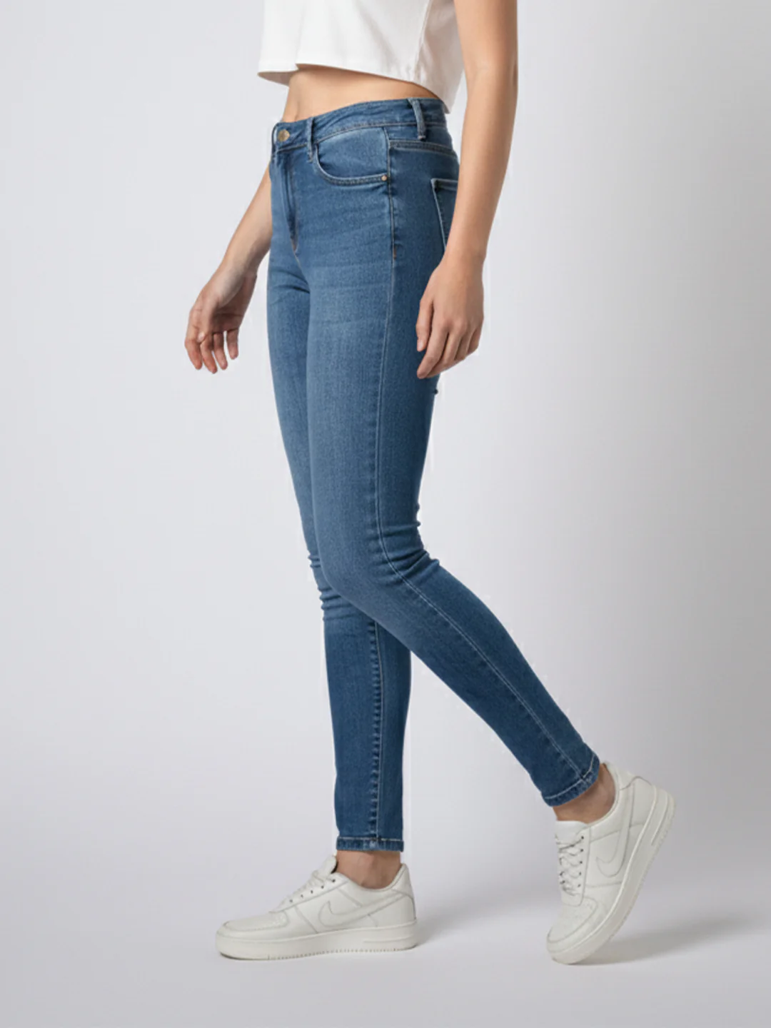 Women Blue Sky High Skinny Jeans - Image 6