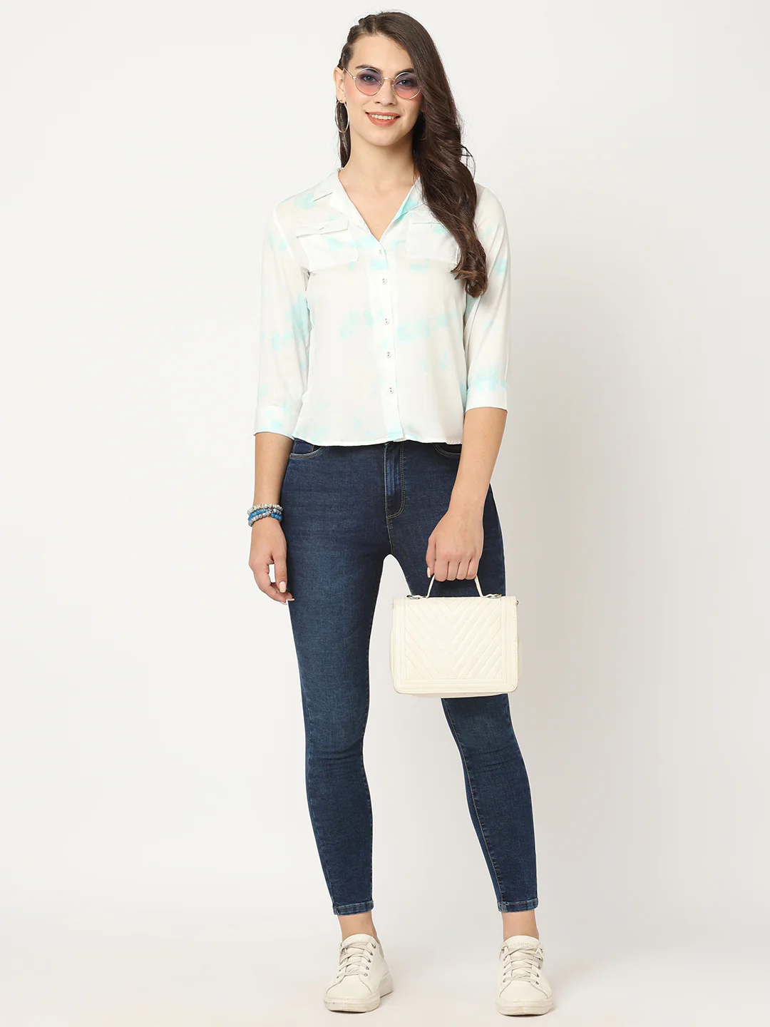 Women Blue Sky High Skinny Jeans - Image 4