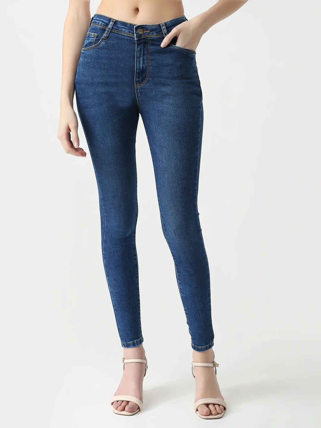 Women Blue Sky High Skinny Jeans - Image 2