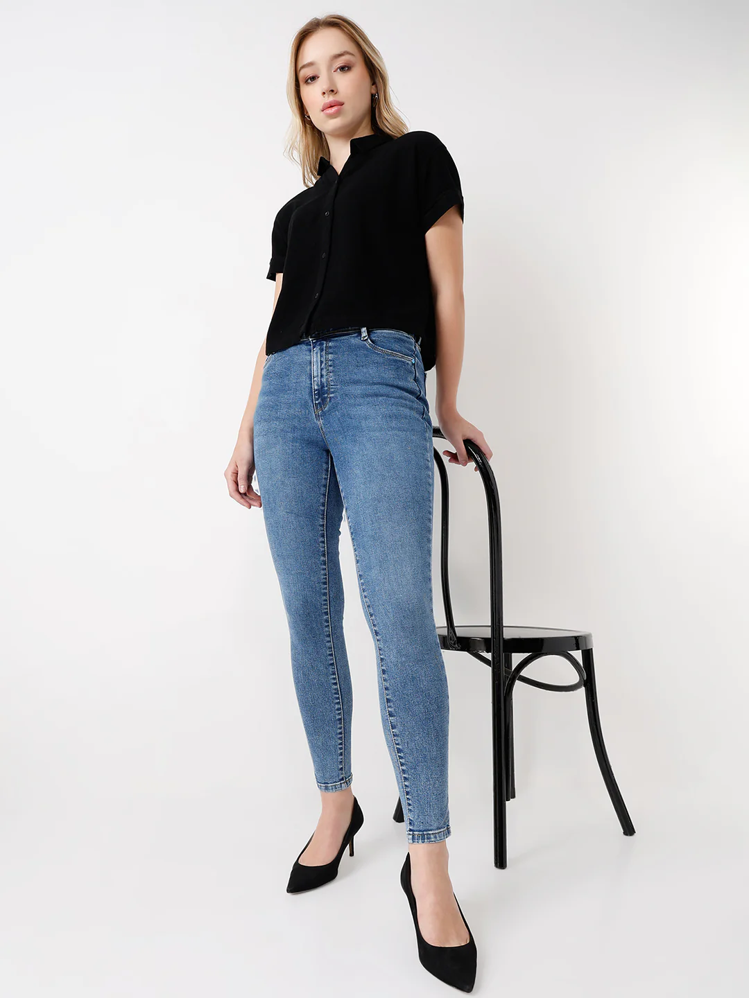 Women Blue Sky High Skinny Jeans