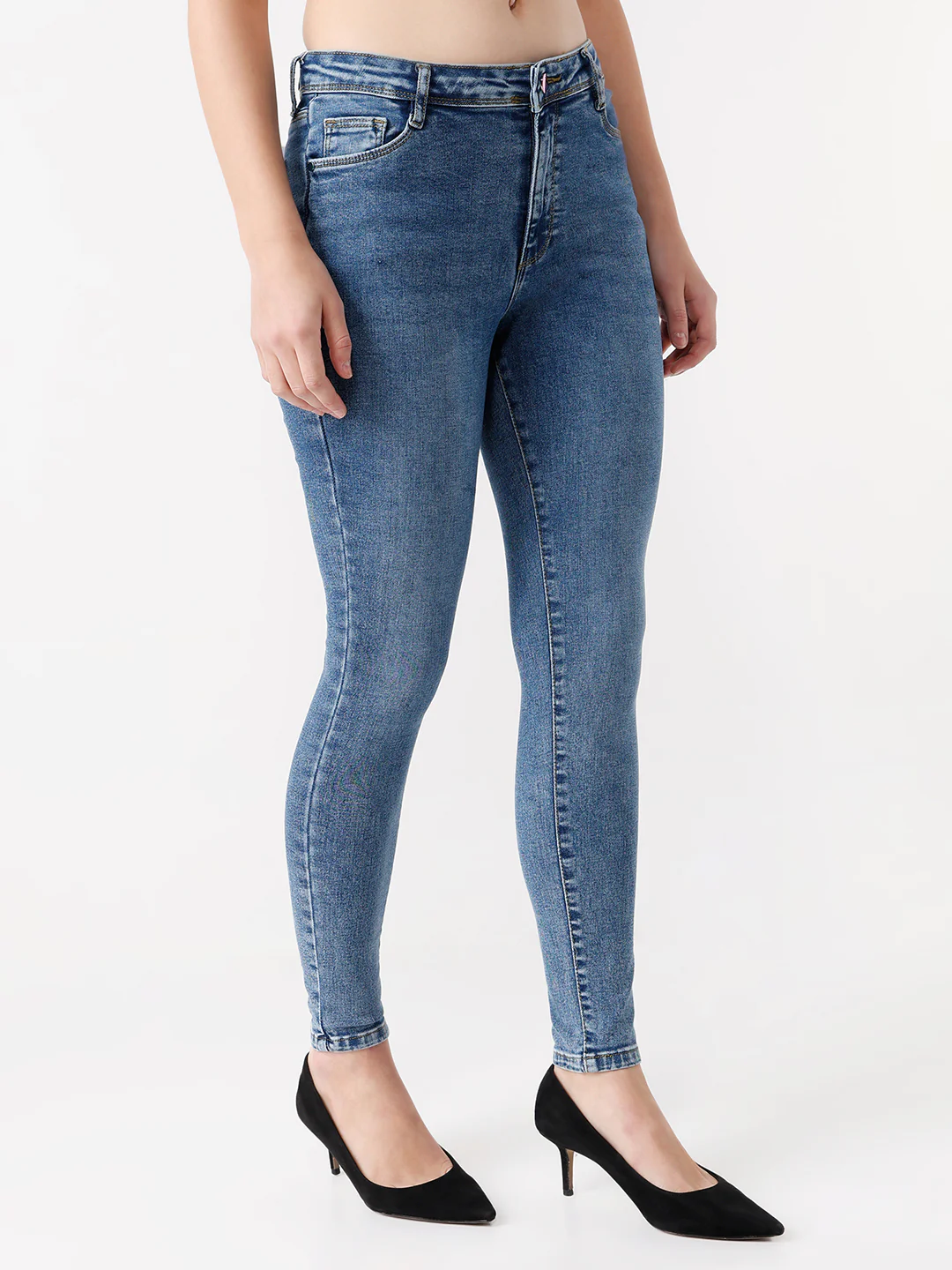 Women Blue Sky High Skinny Jeans - Image 6