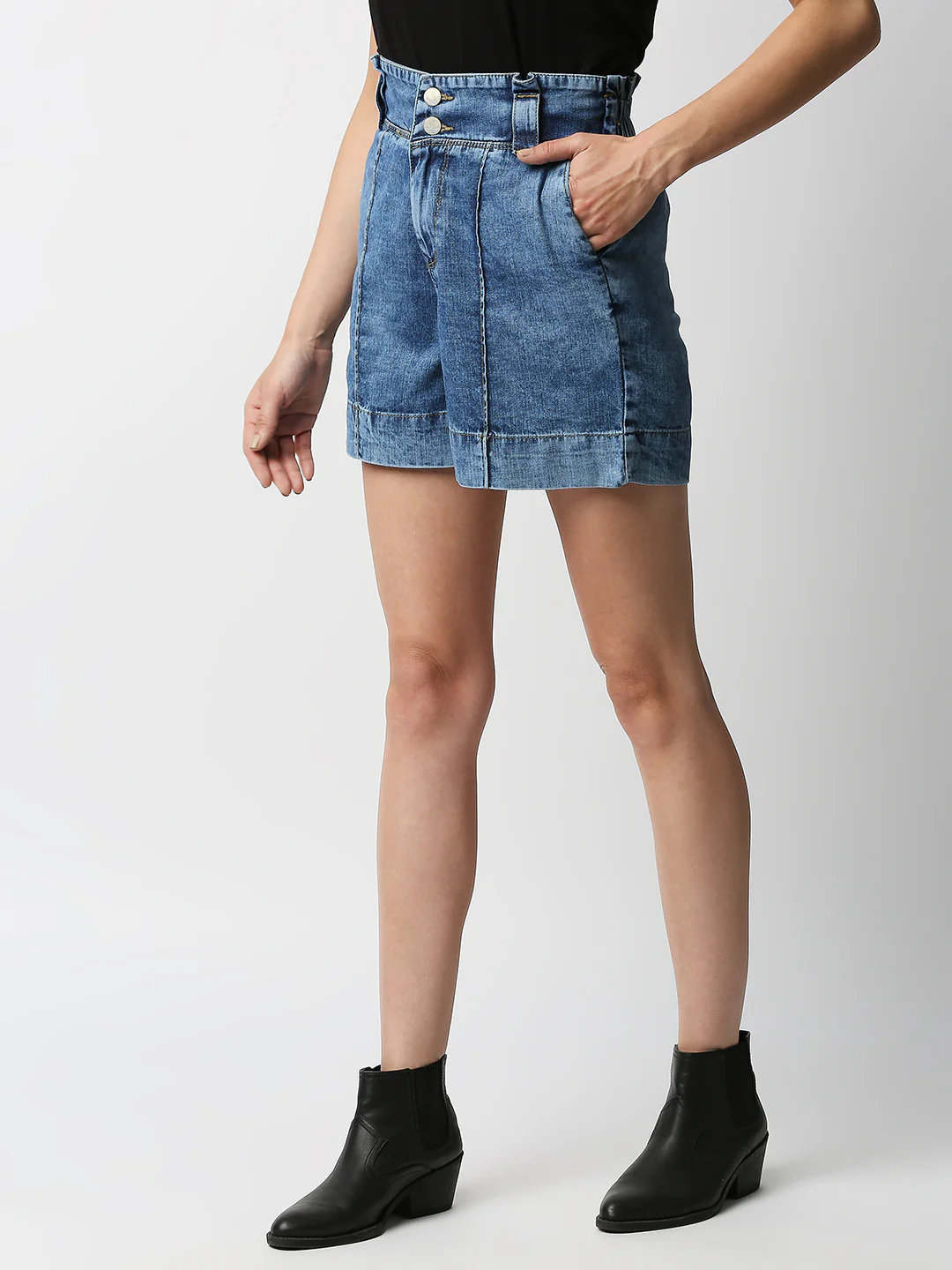 Women Blue Slim Fit Shorts - Image 4