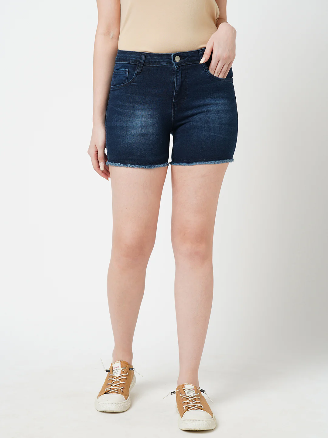 Women Blue Slim Fit Shorts - Image 2