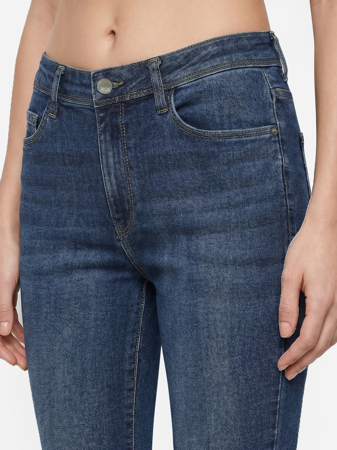 Women Blue Slim High-Rise Straight Fit Jeans - Image 5