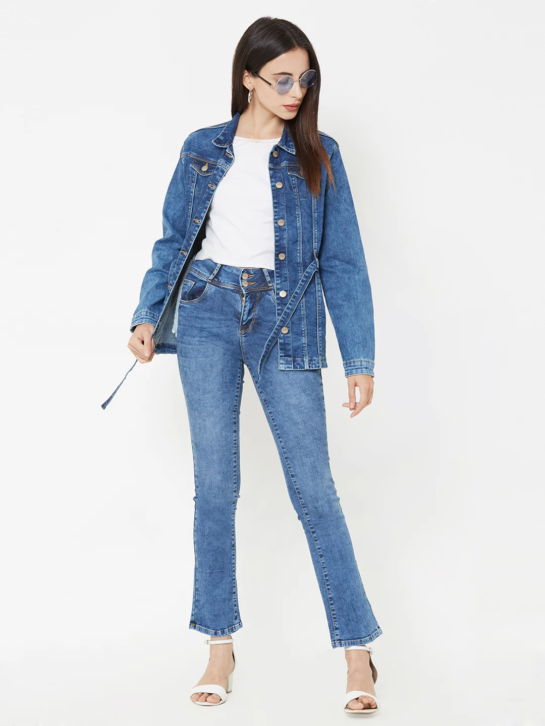 Women Blue Slim Jackets - Image 2