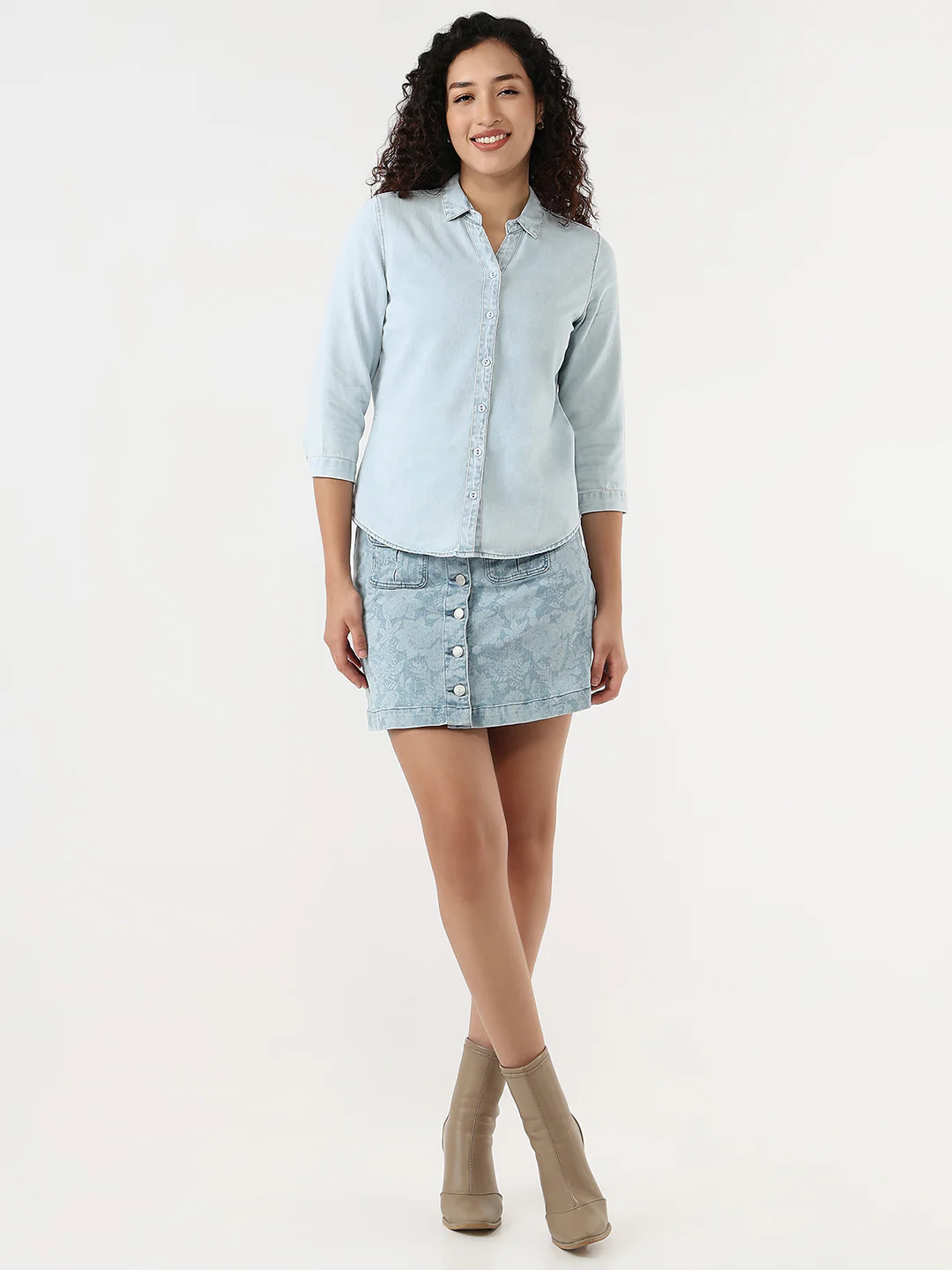 Women Blue Slim Shirt