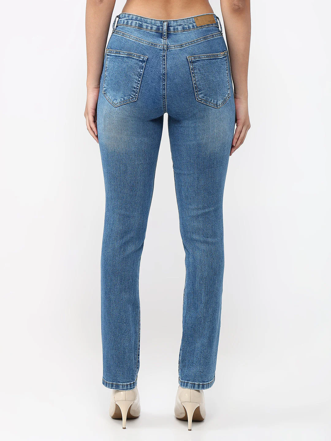 Women Blue Slim Straight Fit Jeans - Image 3