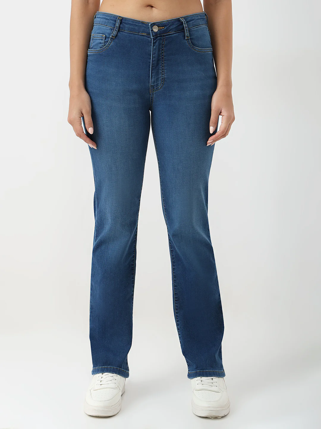Women Blue Slim Straight Fit Jeans - Image 2