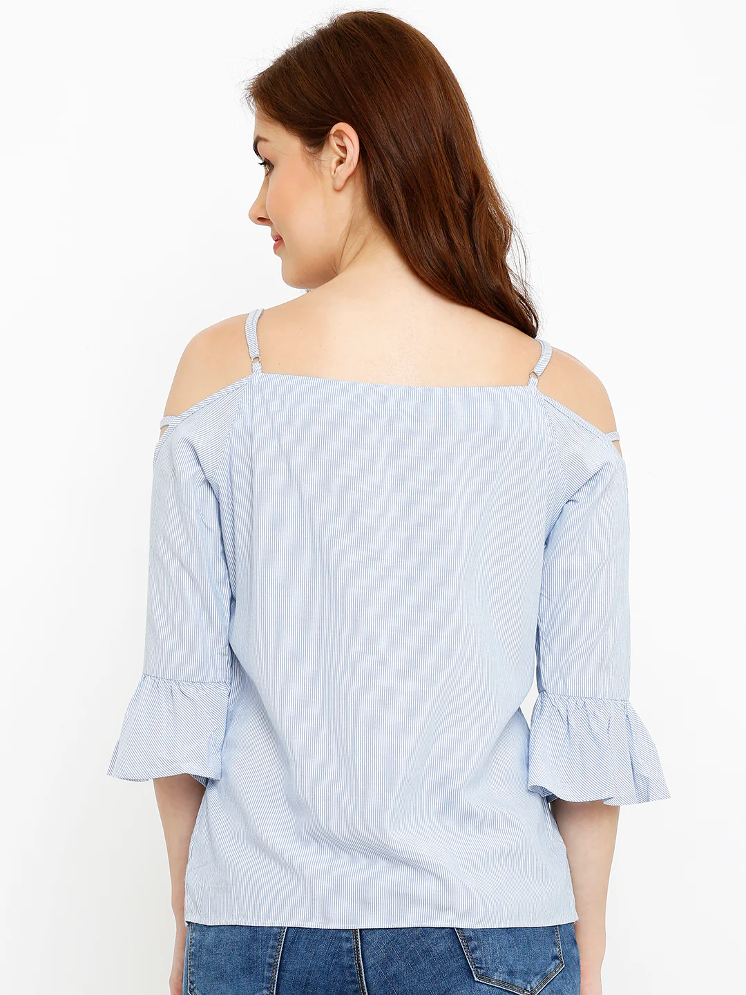 Women Blue Slim Top - Image 3