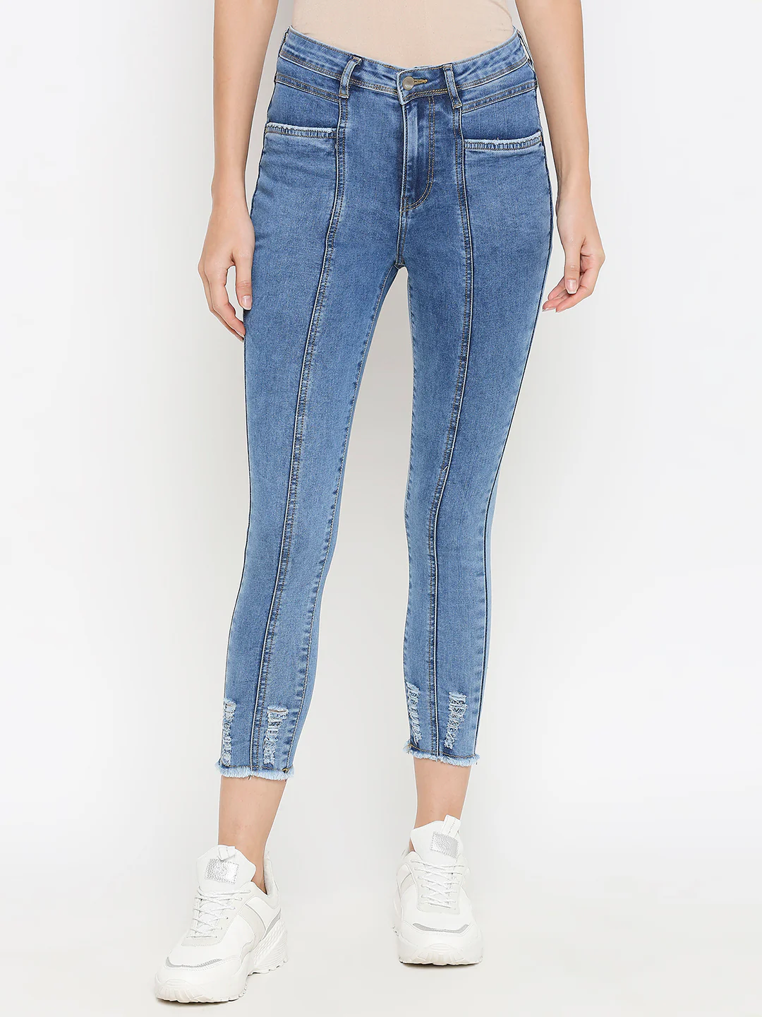 Women Blue Super High-Rise Super Skinny Jeans - Image 2