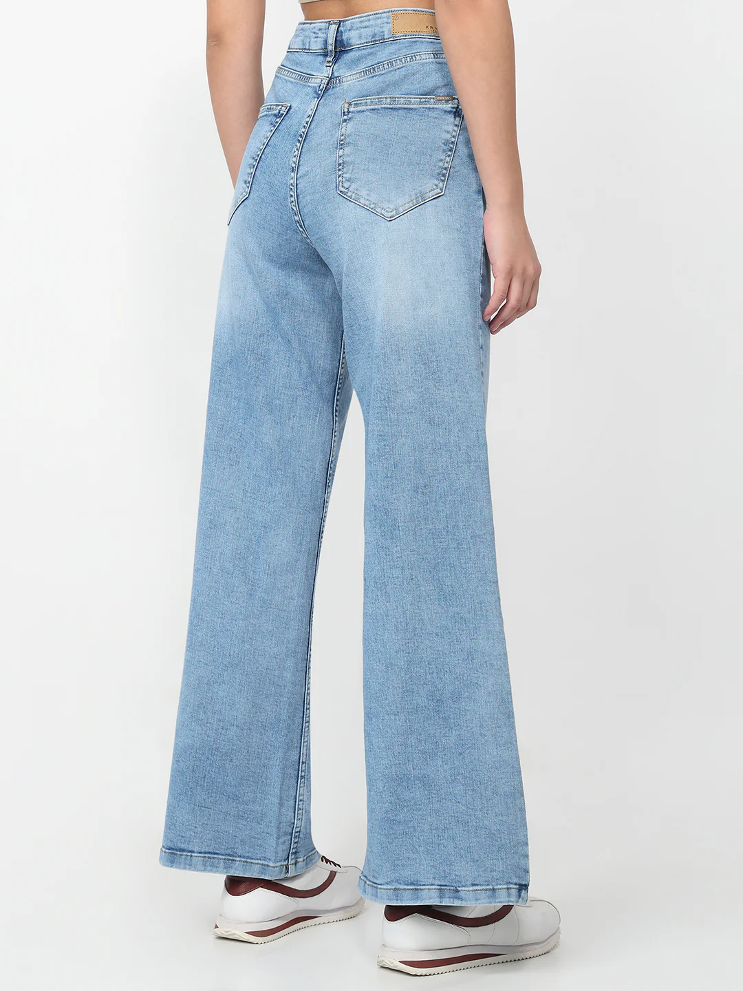 Women Blue Super Wide Leg Jeans - Image 3