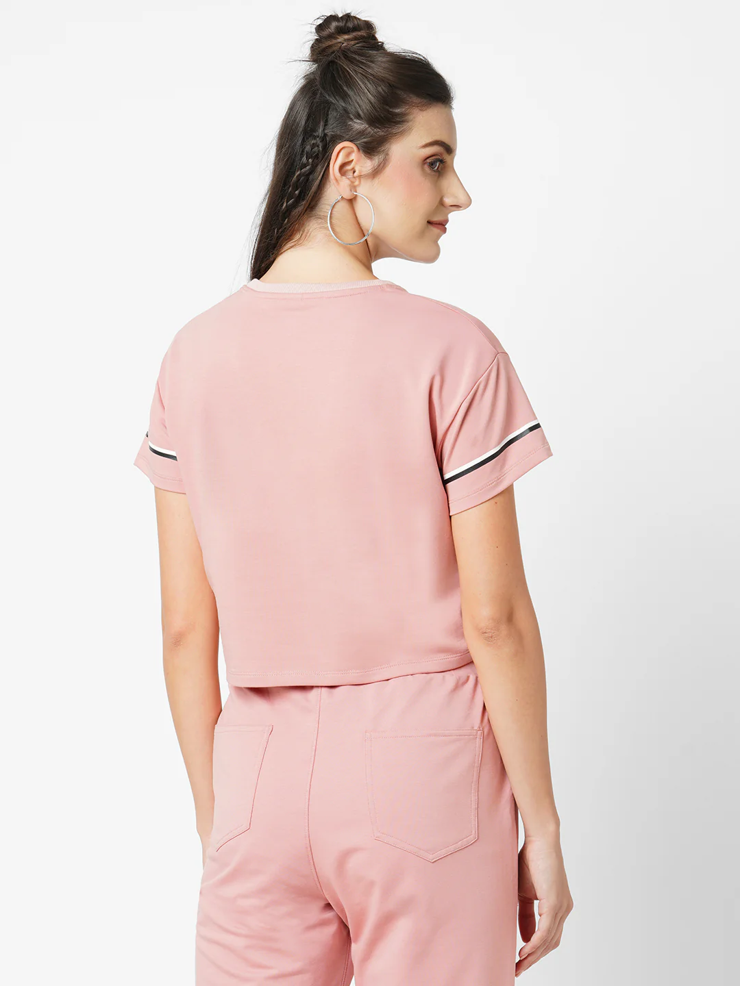 Women Blush Pink Athleisure Top - Image 3