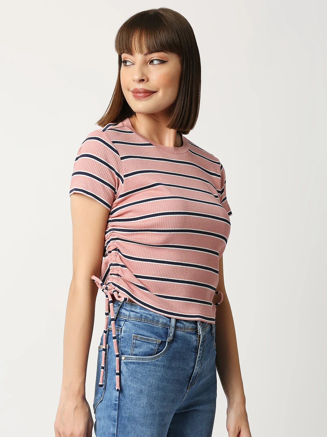 Women Blush Pink Crop Tees - Image 5