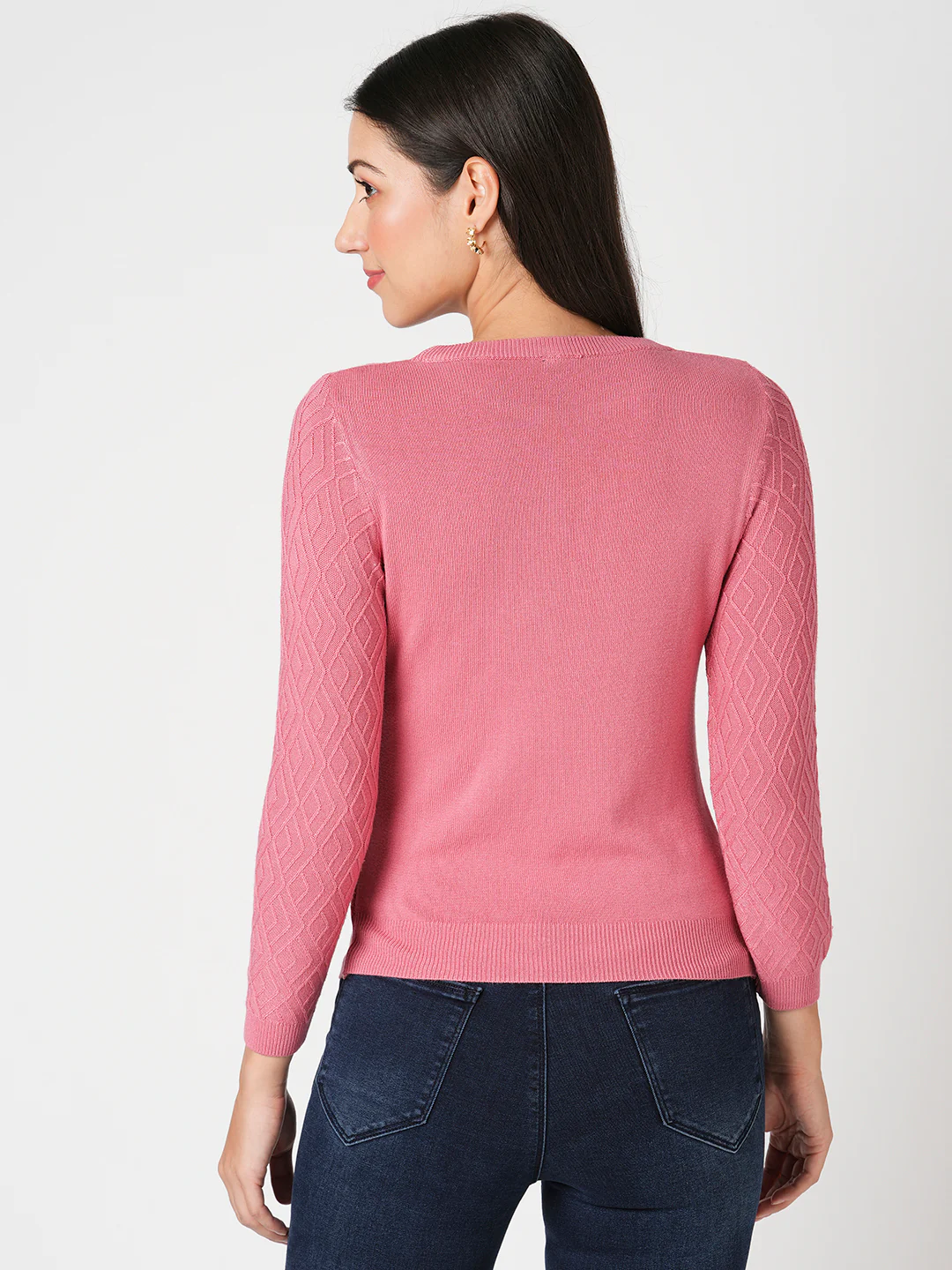 Women Blush Pink Crop Tees - Image 3