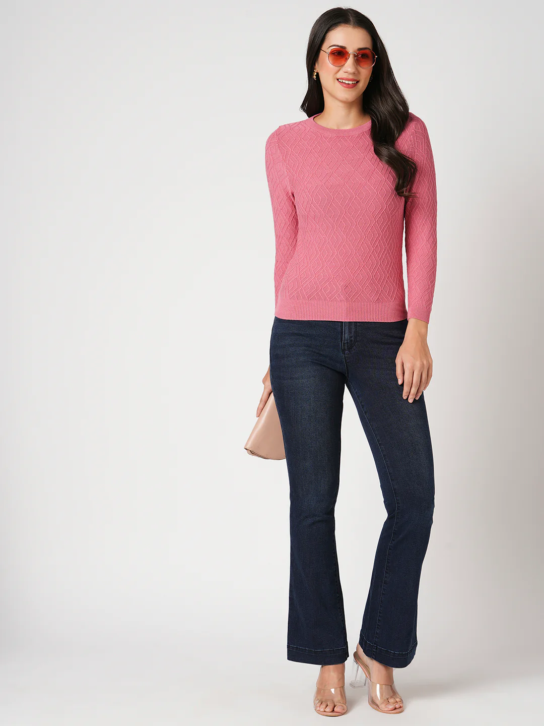 Women Blush Pink Crop Tees - Image 4
