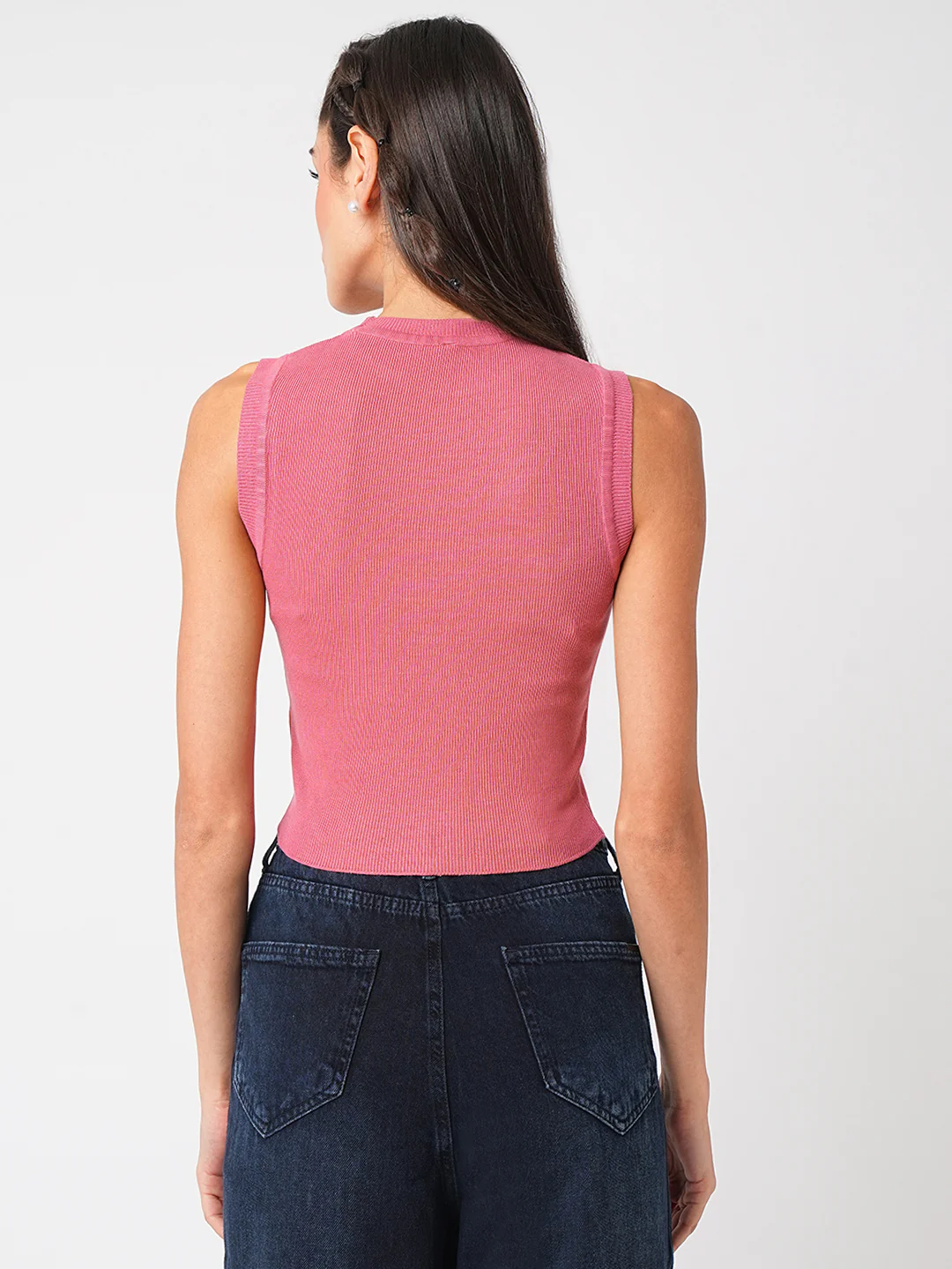 Women Blush Pink Flat Knit - Image 3