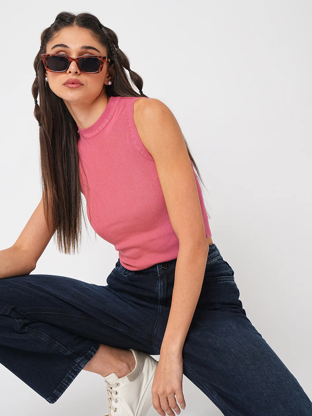 Women Blush Pink Flat Knit - Image 4