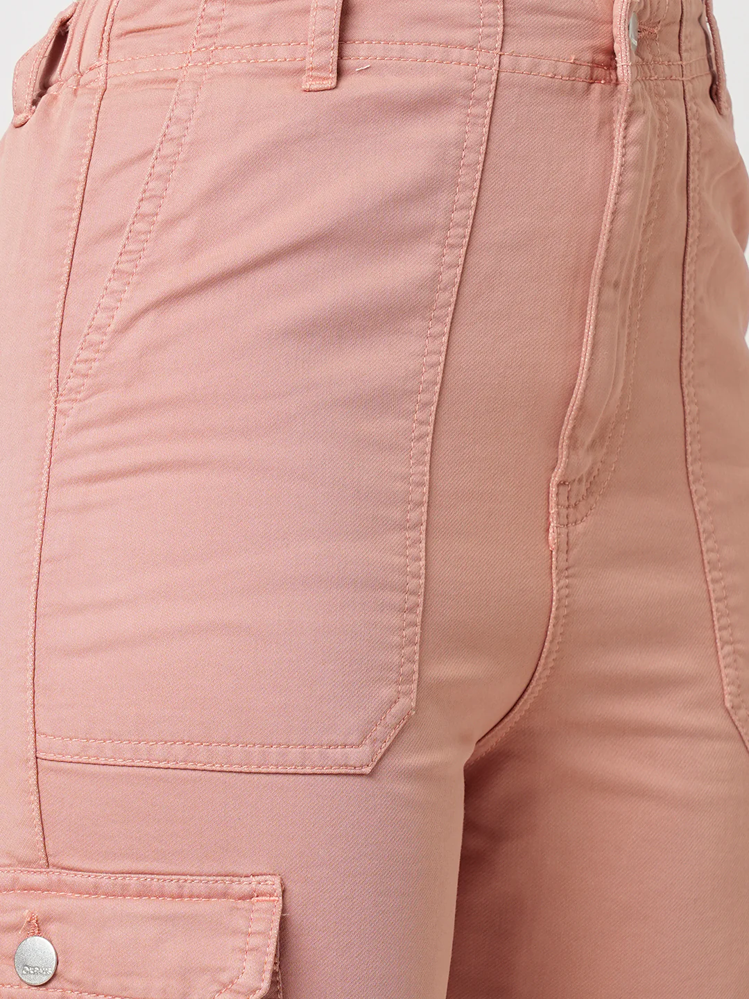 Women Blush Pink High-Rise Cargo - Image 6