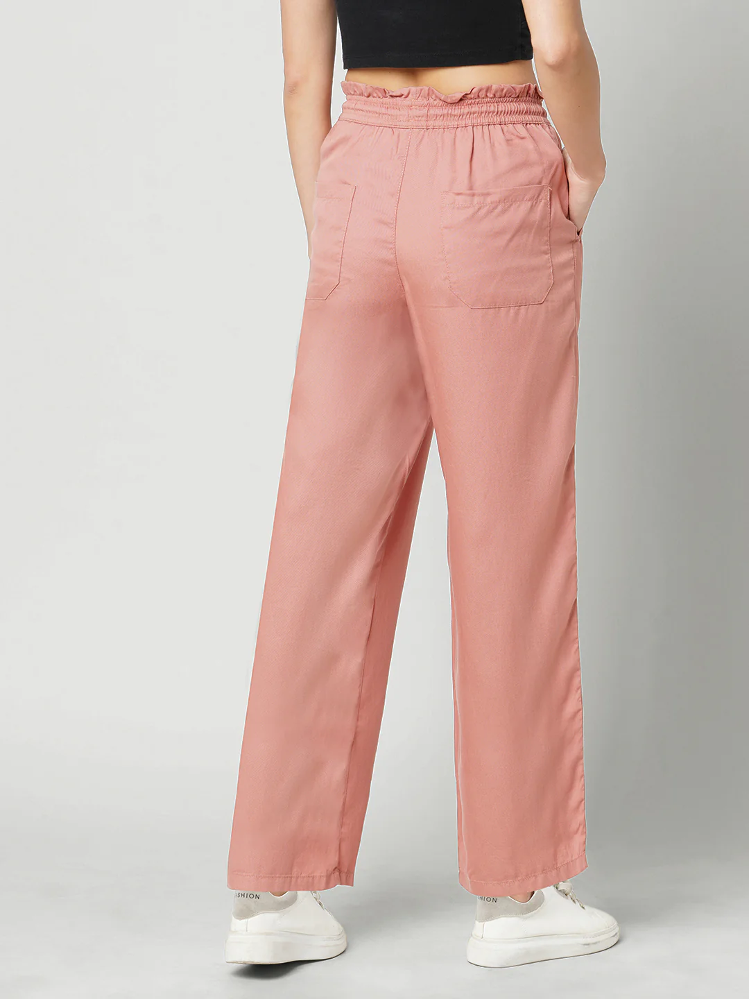 Women Blush Pink High-Rise Culottes - Image 3