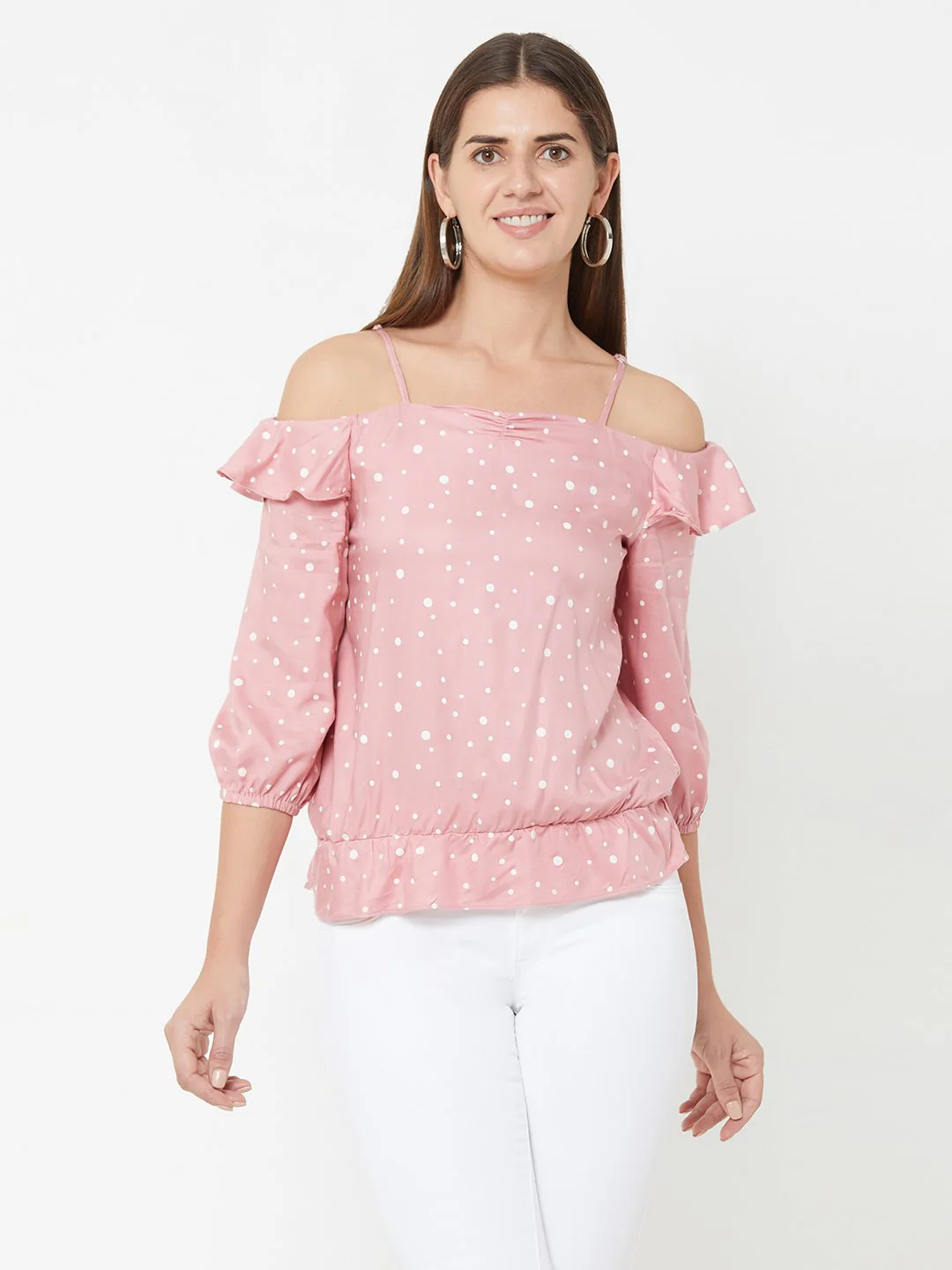 Women Blush Pink Off Shoulder Top