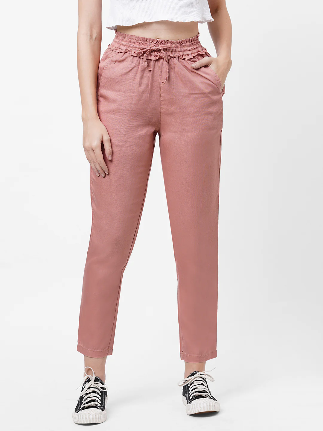 Women Blush Pink Paper Bags - Image 2