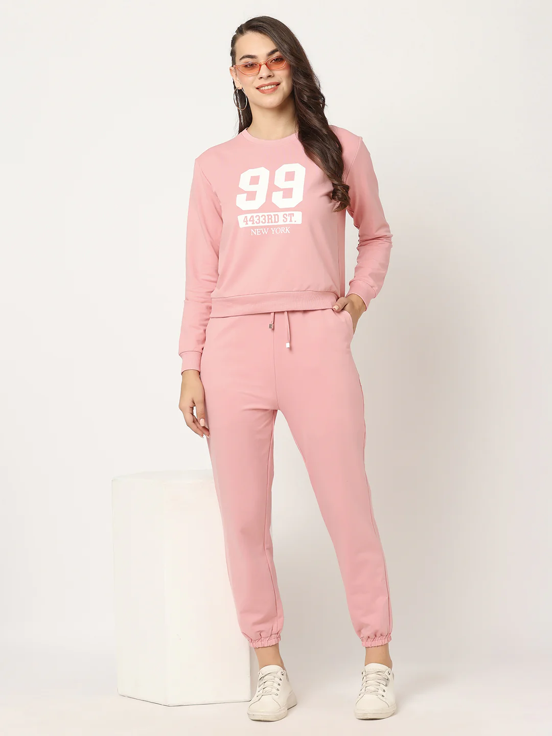 Women Blush Pink Slim Fit Sweatshirt - Image 2