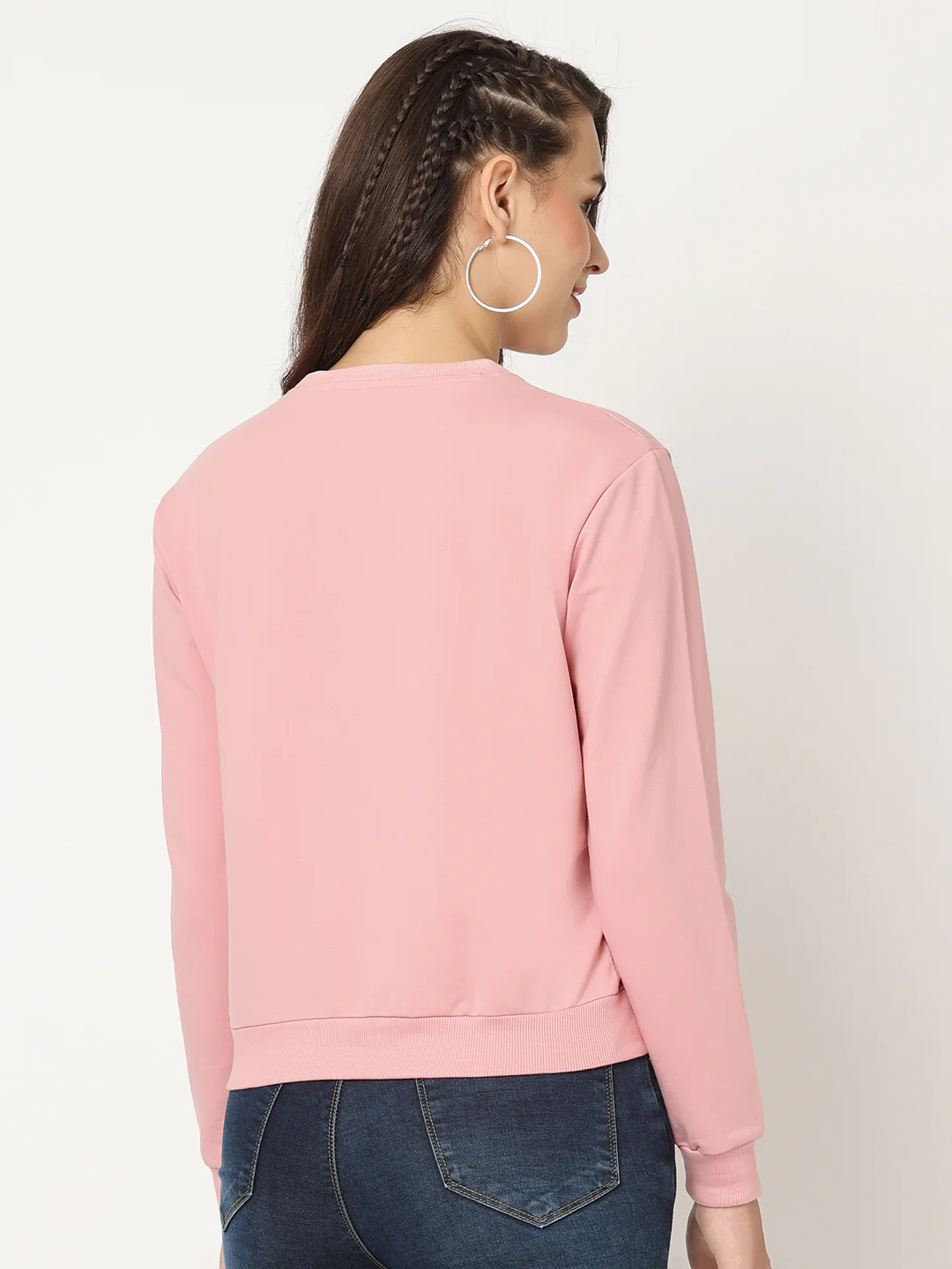 Women Blush Pink Slim Fit Sweatshirt - Image 3