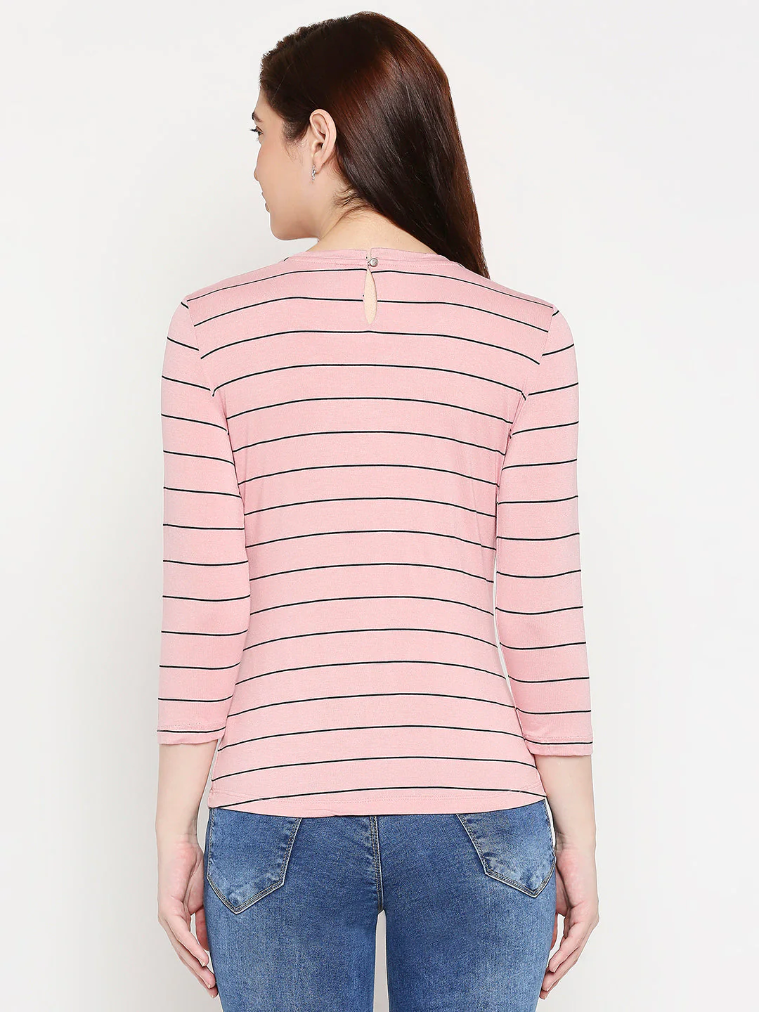Women Blush Pink Slim T-Shirt - Image 3